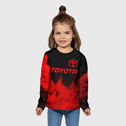 Лонгслив детский Toyota - red gradient посередине, цвет: 3D-принт — фото 2