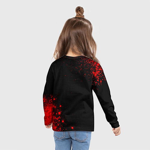 Детский лонгслив Counter Strike - red gradient вертикально / 3D-принт – фото 6