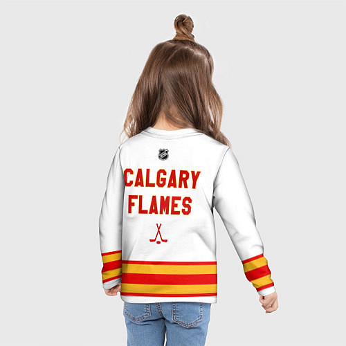 Детский лонгслив Calgary Flames - white / 3D-принт – фото 6