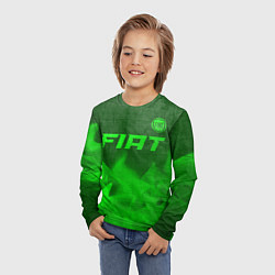 Лонгслив детский Fiat - green gradient посередине, цвет: 3D-принт — фото 2