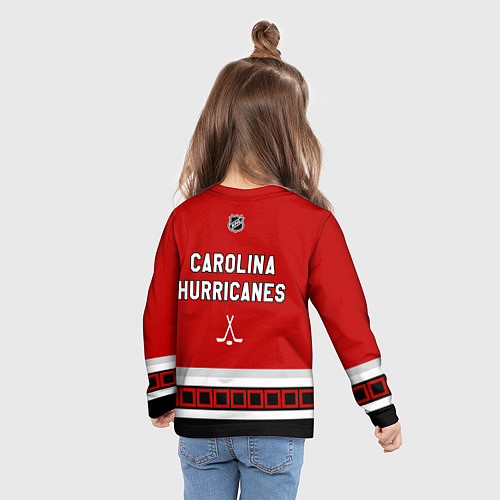 Детский лонгслив Carolina Hurricanes - NHL team / 3D-принт – фото 6