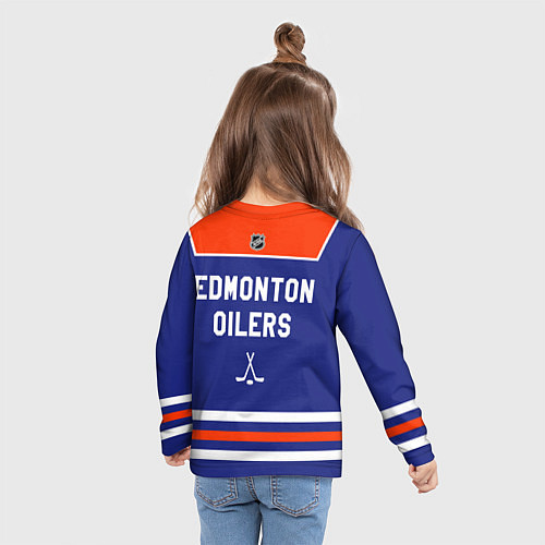 Детский лонгслив Edmonton Oilers - NHL team / 3D-принт – фото 6