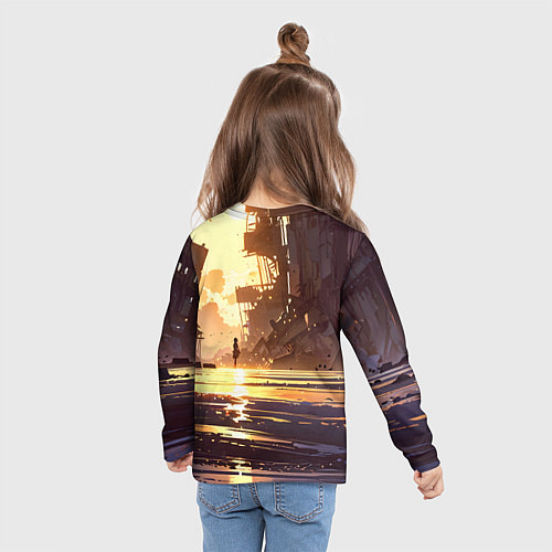 Детский лонгслив Аниме под солнцем / 3D-принт – фото 6