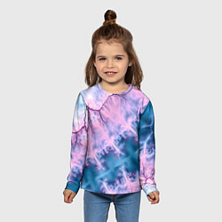 Лонгслив детский Вода и розовая абстракция, цвет: 3D-принт — фото 2
