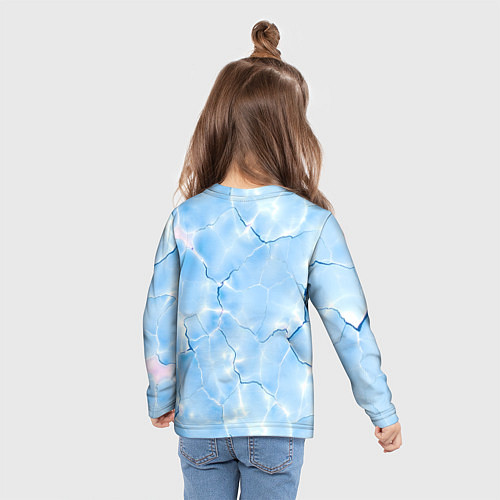 Детский лонгслив Прозрачная голубая вода / 3D-принт – фото 6