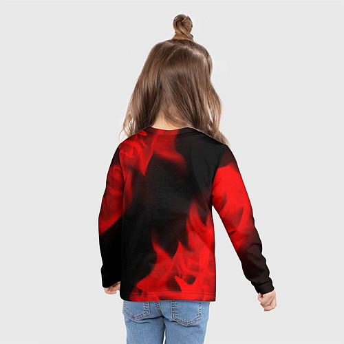 Детский лонгслив Saab - red gradient / 3D-принт – фото 6