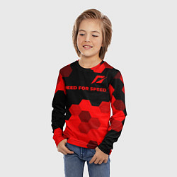 Лонгслив детский Need for Speed - red gradient посередине, цвет: 3D-принт — фото 2