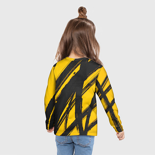 Детский лонгслив Абстракция на желтом / 3D-принт – фото 6