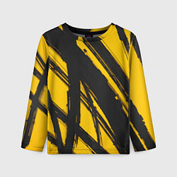 Лонгслив детский Абстракция на желтом, цвет: 3D-принт