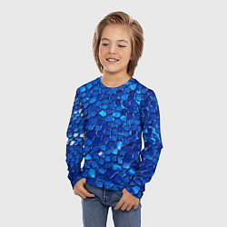 Лонгслив детский Блестящие синие отражения, цвет: 3D-принт — фото 2