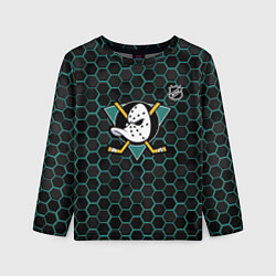 Лонгслив детский Анахайм Дакс - черные соты, цвет: 3D-принт