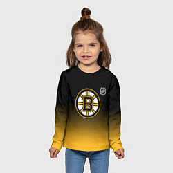 Лонгслив детский Бостон Брюинз - градиент, цвет: 3D-принт — фото 2