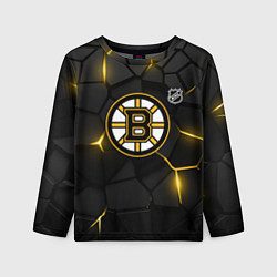 Лонгслив детский Бостон Брюинз - плиты с подсветкой, цвет: 3D-принт