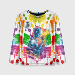 Лонгслив детский История развития звуковых носителей на марках, цвет: 3D-принт