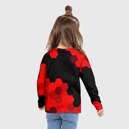 Детский лонгслив Ghost of Tsushima - red gradient посередине / 3D-принт – фото 6