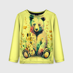 Лонгслив детский Медведь с узорами в стиле Климта, цвет: 3D-принт