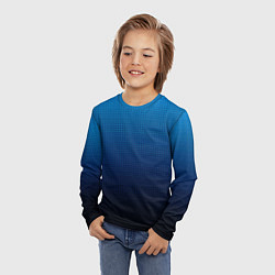 Лонгслив детский Из голубого в чёрный градиент с точками, цвет: 3D-принт — фото 2