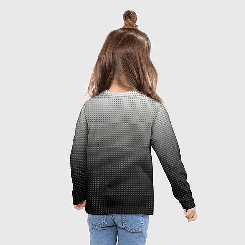 Детский лонгслив Градиент металлический тёмно-серый / 3D-принт – фото 6