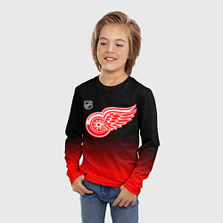 Лонгслив детский Детройт Ред Уингз - градиент, цвет: 3D-принт — фото 2