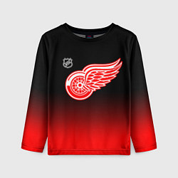 Лонгслив детский Детройт Ред Уингз - градиент, цвет: 3D-принт