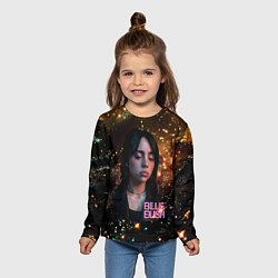 Лонгслив детский Билли Айлиш с блестками на фоне, цвет: 3D-принт — фото 2