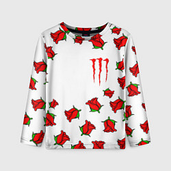 Лонгслив детский Monster energy steel rose, цвет: 3D-принт