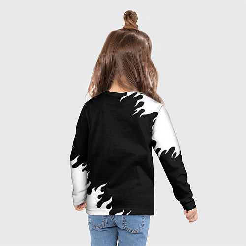 Детский лонгслив Monster energy белый огонь / 3D-принт – фото 6