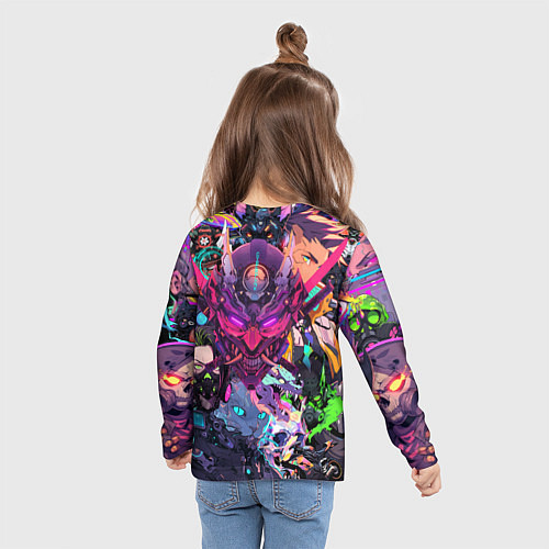 Детский лонгслив Стиль Cyberpunk / 3D-принт – фото 6