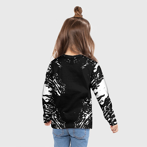 Детский лонгслив Monster energy white splash / 3D-принт – фото 6