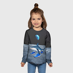 Лонгслив детский Акула мем, тралалеро тралала, цвет: 3D-принт — фото 2
