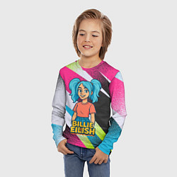 Лонгслив детский Билли Айлиш в стиле мультфильма, цвет: 3D-принт — фото 2