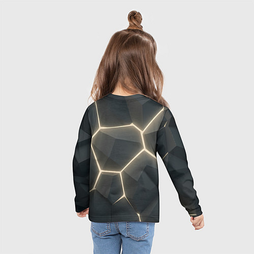 Детский лонгслив Объемные серые плиты / 3D-принт – фото 6