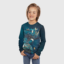 Лонгслив детский Попугай акварельный - big picture, цвет: 3D-принт — фото 2