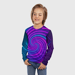 Лонгслив детский Сине-фиолетовая спираль, цвет: 3D-принт — фото 2