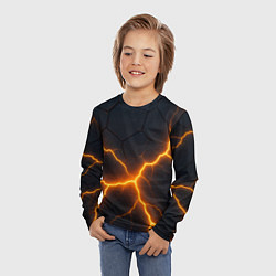 Лонгслив детский Молнии и черные плиты, цвет: 3D-принт — фото 2
