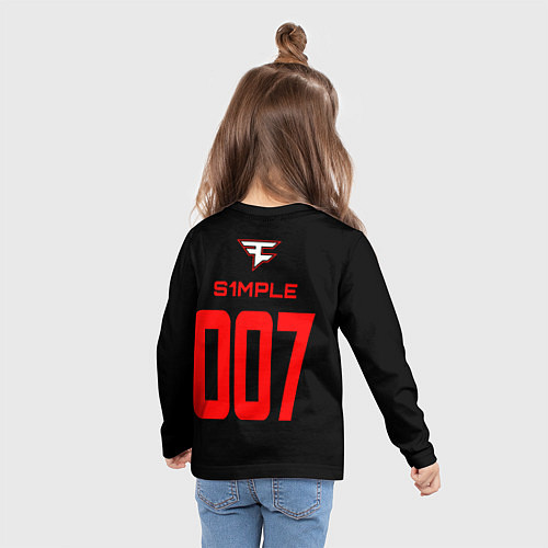 Детский лонгслив FaZe Clan - S1mple 007 / 3D-принт – фото 6