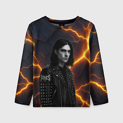 Лонгслив детский Bones рок звезда, цвет: 3D-принт