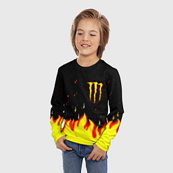 Лонгслив детский Monster energy fire steel, цвет: 3D-принт — фото 2