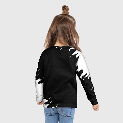 Детский лонгслив Monster energy fire white / 3D-принт – фото 6