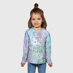 Лонгслив детский Скетч японские дорамы, цвет: 3D-принт — фото 2