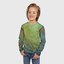 Лонгслив детский Абстракция - green oil stain, цвет: 3D-принт — фото 2