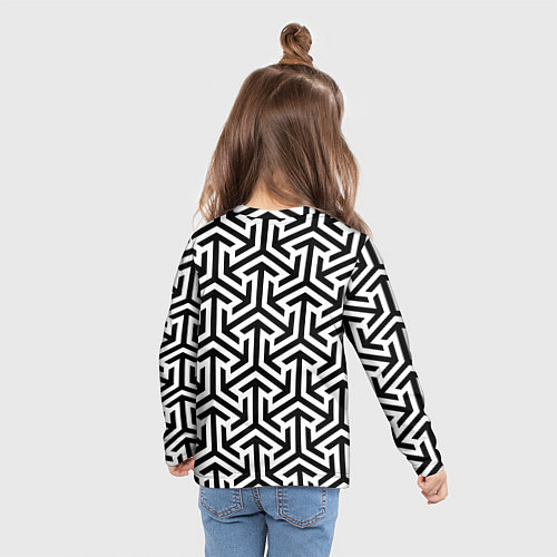 Детский лонгслив Кубическая абстракция / 3D-принт – фото 6