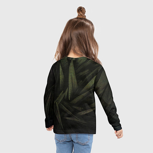 Детский лонгслив Абстракция - green triangles / 3D-принт – фото 6