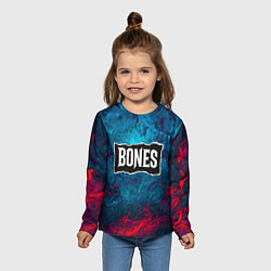 Лонгслив детский Логотип Bones, цвет: 3D-принт — фото 2