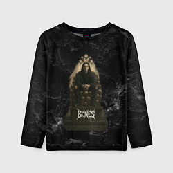 Лонгслив детский Bones сидит на троне из черепов, цвет: 3D-принт