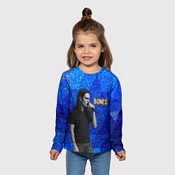 Лонгслив детский Bones стоит с микрофоном, цвет: 3D-принт — фото 2
