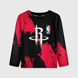 Лонгслив детский Хьюстон Рокетс - брызги краски, цвет: 3D-принт