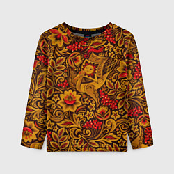 Лонгслив детский Летучий корабль в стиле хохломской росписи, цвет: 3D-принт