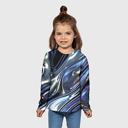 Лонгслив детский Серебро жидкий металл, цвет: 3D-принт — фото 2