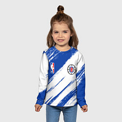 Лонгслив детский Клипперс - синяя краска, цвет: 3D-принт — фото 2